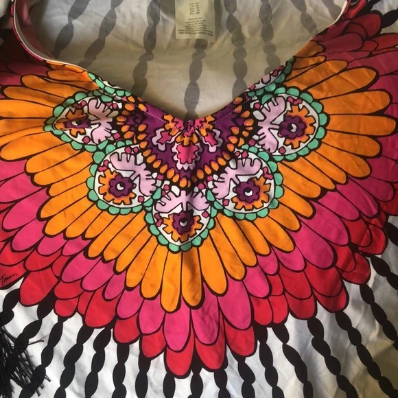 Trina Turk fringe, cover-up poncho medium - Picture 2 of 5